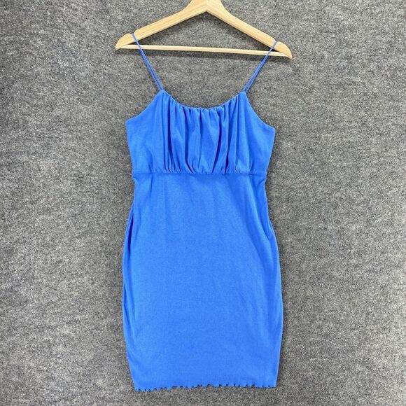 5 For $40Wild Fable Dress Women Blue L Large Cotton Spaghetti Strap Build In Bra - Picture 1 of 12